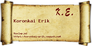 Koronkai Erik névjegykártya