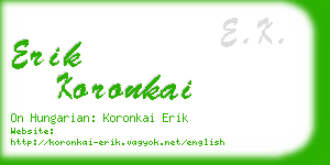 erik koronkai business card